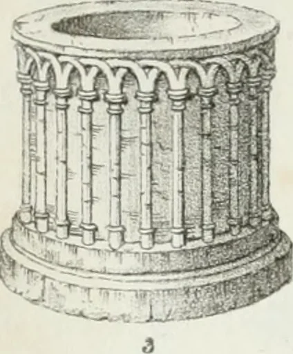 An illustration from An attempt to discriminate the styles of architecture in England : from the Conquest to the Reformation : with a sketch of the Grecian and Roman orders, notices of numerous British edifices, and some remarks on the architecture of a part of France, 1835, leaf 147