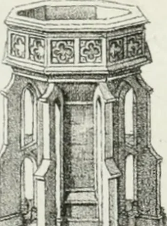 An illustration from An attempt to discriminate the styles of architecture in England : from the Conquest to the Reformation : with a sketch of the Grecian and Roman orders, notices of numerous British edifices, and some remarks on the architecture of a part of France, 1835, leaf 147