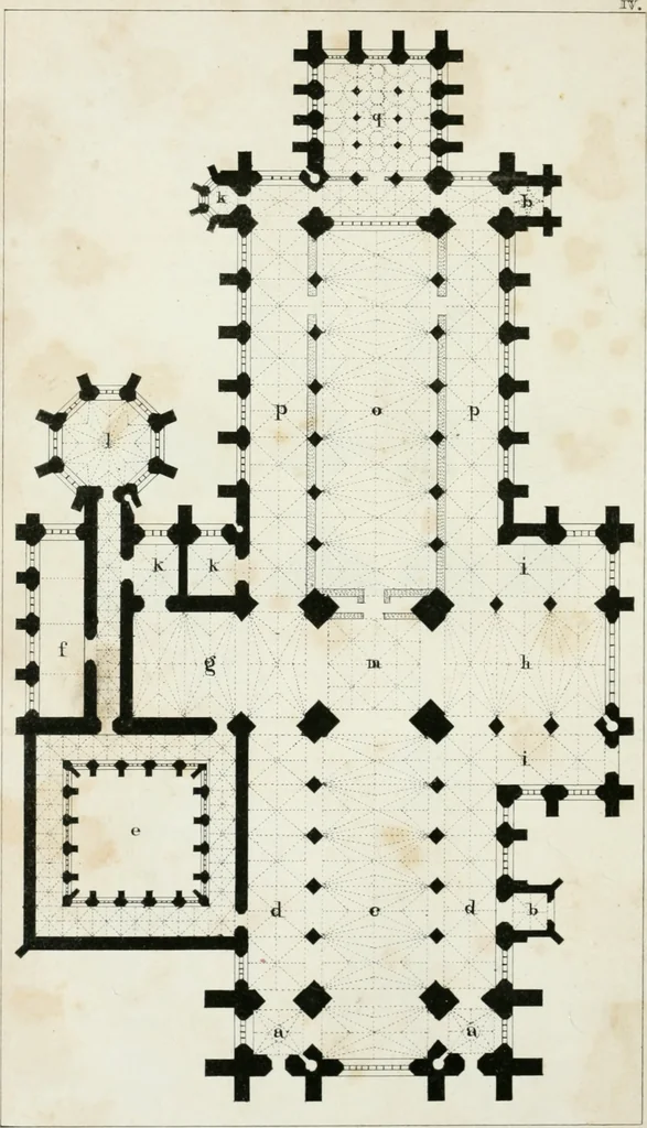 An illustration from An attempt to discriminate the styles of architecture in England : from the Conquest to the Reformation : with a sketch of the Grecian and Roman orders, notices of numerous British edifices, and some remarks on the architecture of a part of France, 1835, leaf 159