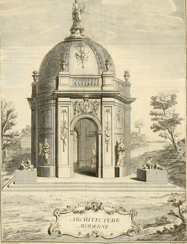 An illustration from Architecture moderne, ou, L'art de bien bâtir pour toutes sortes de personnes : tant pour les maisons des particuliers que pour les palais, 1728, leaf 7