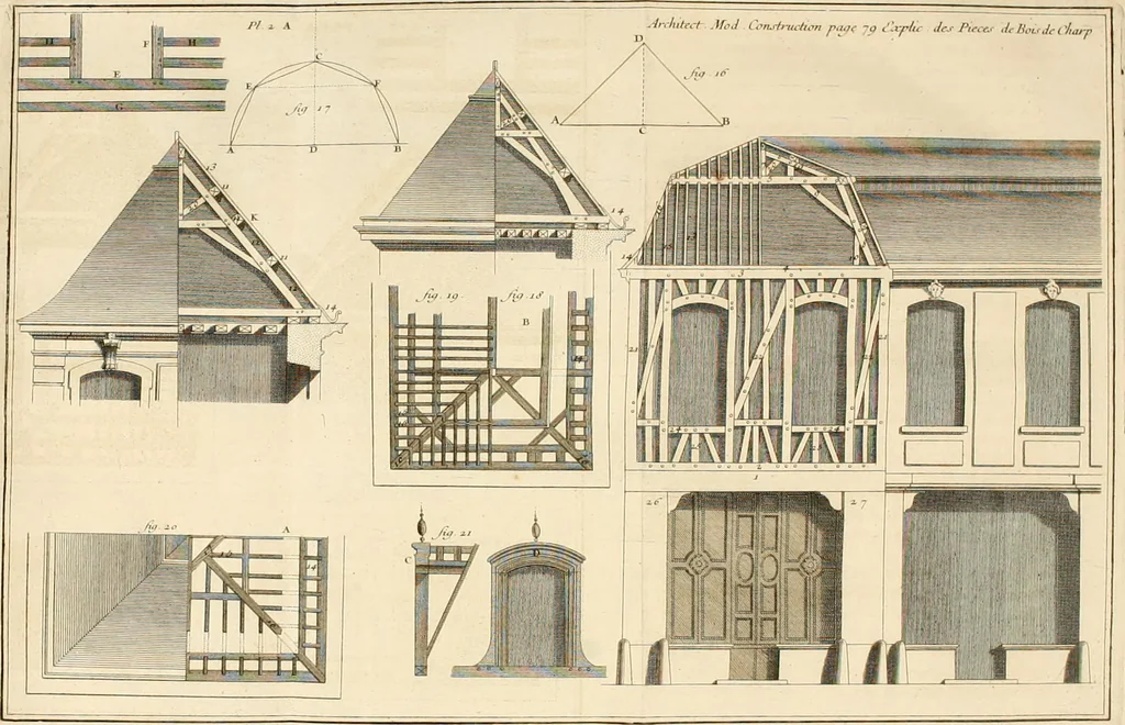 An illustration from Architecture moderne, ou, L'art de bien bâtir pour toutes sortes de personnes : tant pour les maisons des particuliers que pour les palais, 1728, leaf 99