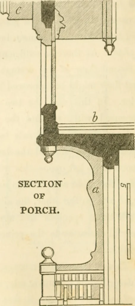 An illustration from The architecture of country houses : including designs for cottages, farm houses, and villas, with remarks on interiors, furniture, and the best modes of warming and ventilating, 1851, leaf 111