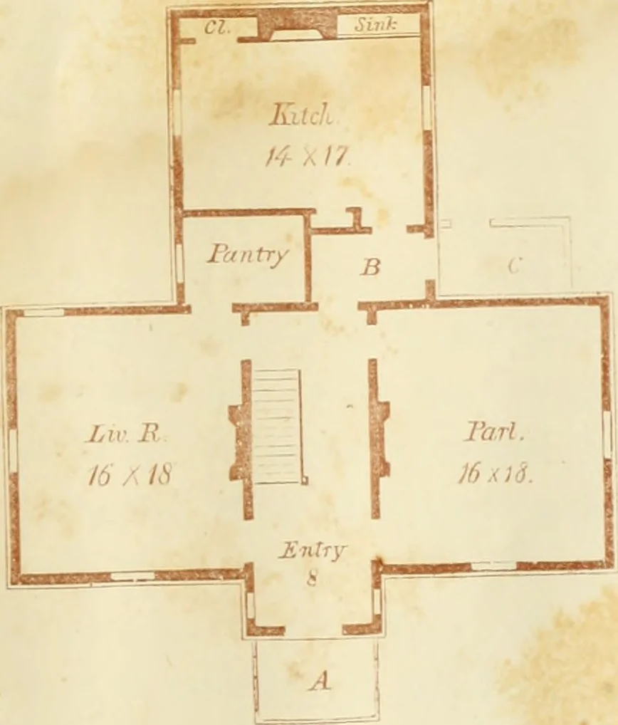 An illustration from The architecture of country houses : including designs for cottages, farm houses, and villas, with remarks on interiors, furniture, and the best modes of warming and ventilating, 1851, leaf 134