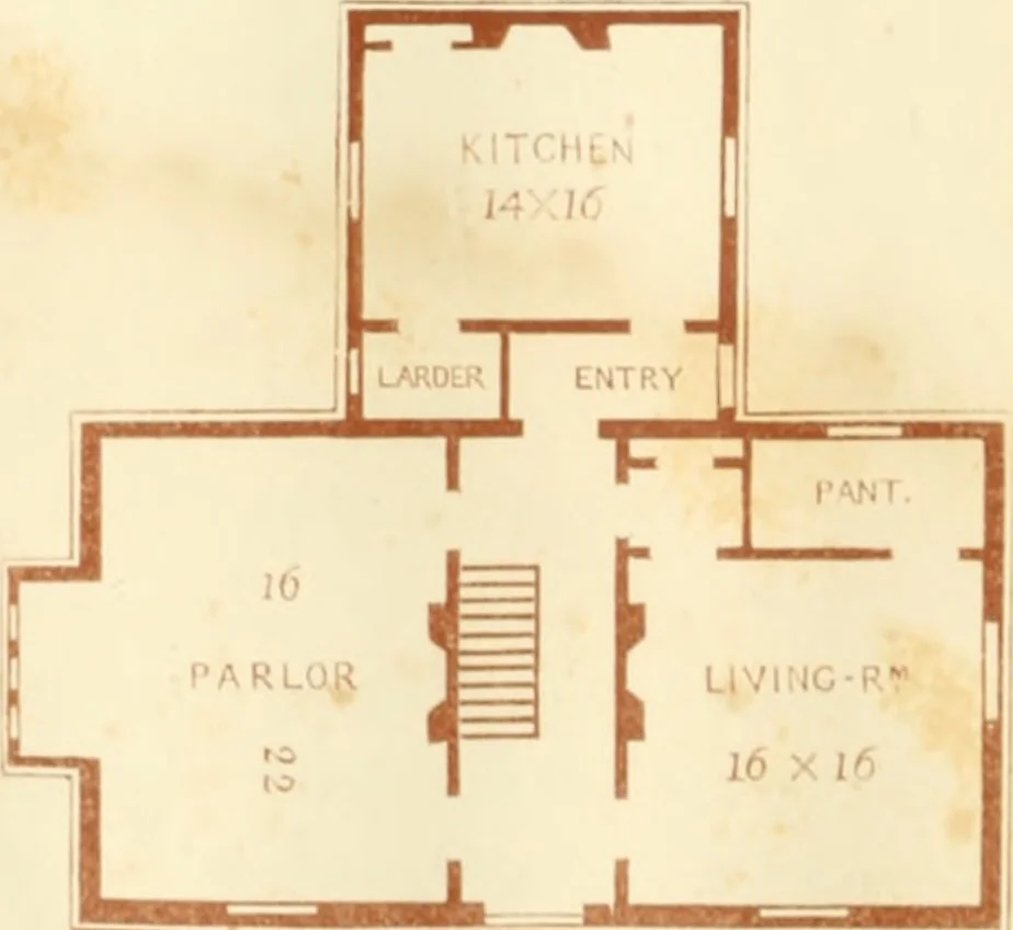 An illustration from The architecture of country houses : including designs for cottages, farm houses, and villas, with remarks on interiors, furniture, and the best modes of warming and ventilating, 1851, leaf 141