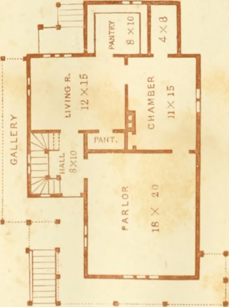 An illustration from The architecture of country houses : including designs for cottages, farm houses, and villas, with remarks on interiors, furniture, and the best modes of warming and ventilating, 1851, leaf 161