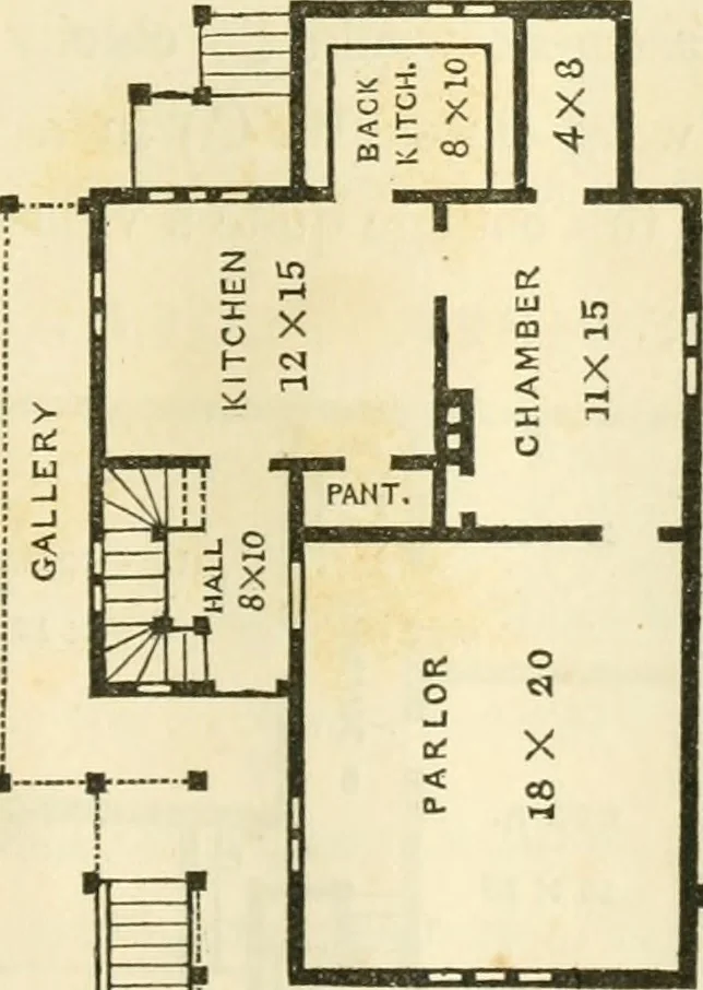 An illustration from The architecture of country houses : including designs for cottages, farm houses, and villas, with remarks on interiors, furniture, and the best modes of warming and ventilating, 1851, leaf 164