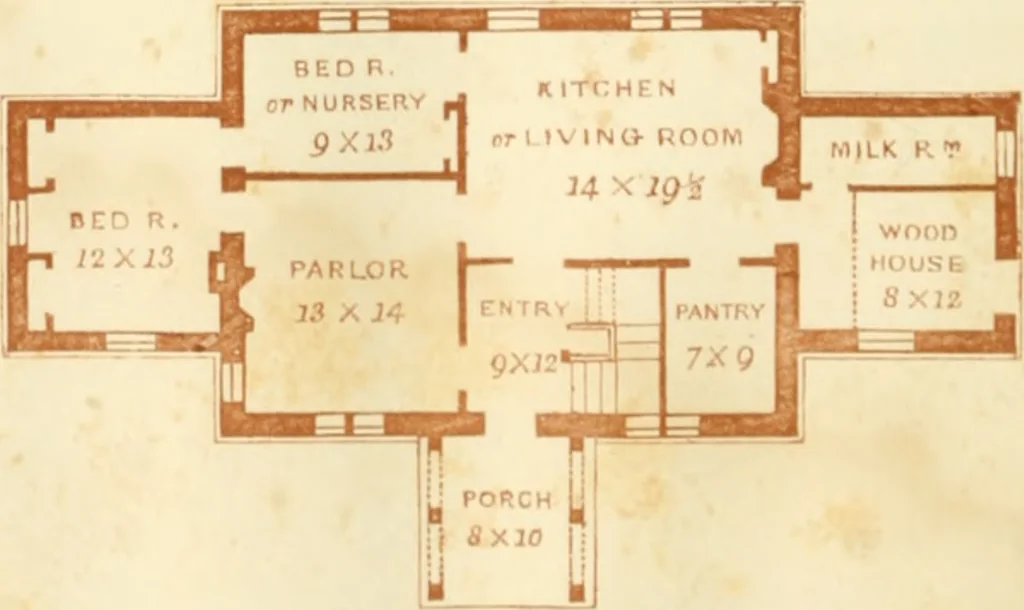An illustration from The architecture of country houses : including designs for cottages, farm houses, and villas, with remarks on interiors, furniture, and the best modes of warming and ventilating, 1851, leaf 185