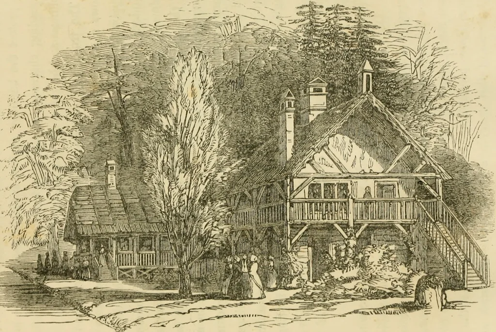 An illustration from The architecture of country houses : including designs for cottages, farm houses, and villas, with remarks on interiors, furniture, and the best modes of warming and ventilating, 1851, leaf 194