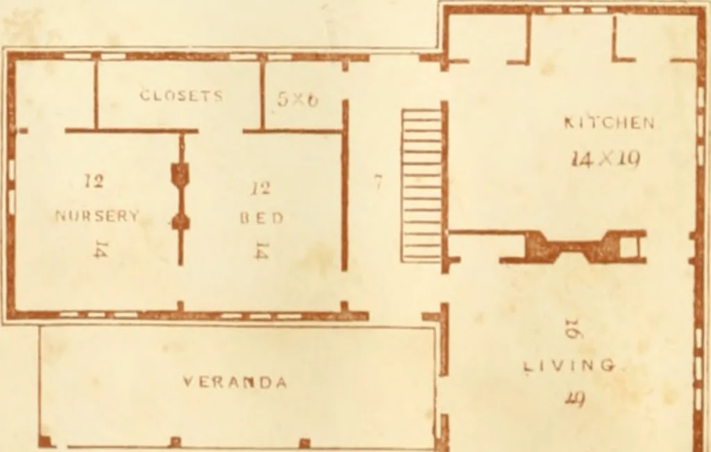 An illustration from The architecture of country houses : including designs for cottages, farm houses, and villas, with remarks on interiors, furniture, and the best modes of warming and ventilating, 1851, leaf 211