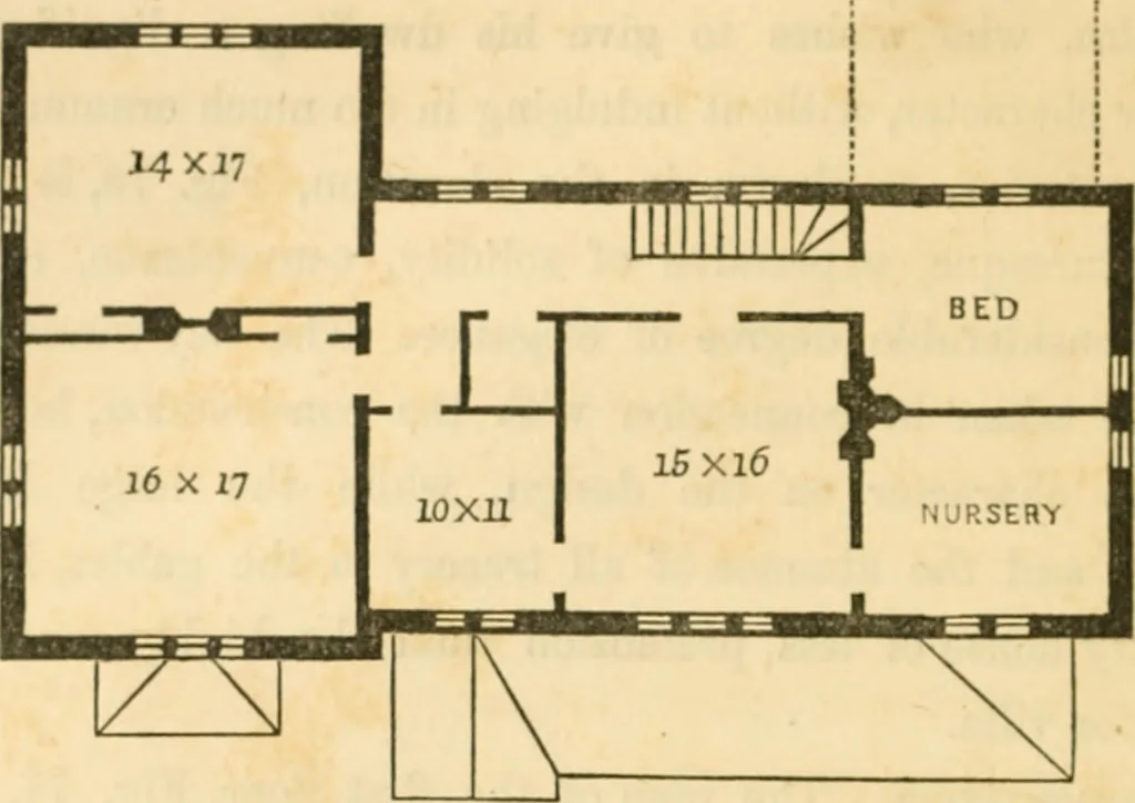 An illustration from The architecture of country houses : including designs for cottages, farm houses, and villas, with remarks on interiors, furniture, and the best modes of warming and ventilating, 1851, leaf 225