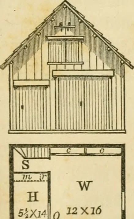 An illustration from The architecture of country houses : including designs for cottages, farm houses, and villas, with remarks on interiors, furniture, and the best modes of warming and ventilating, 1851, leaf 266