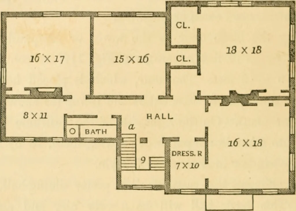 An illustration from The architecture of country houses : including designs for cottages, farm houses, and villas, with remarks on interiors, furniture, and the best modes of warming and ventilating, 1851, leaf 347