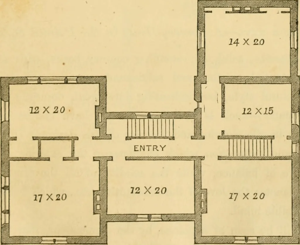 An illustration from The architecture of country houses : including designs for cottages, farm houses, and villas, with remarks on interiors, furniture, and the best modes of warming and ventilating, 1851, leaf 362