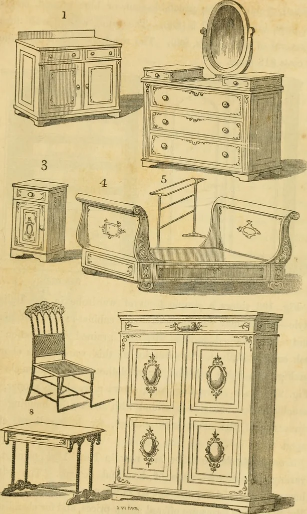 An illustration from The architecture of country houses : including designs for cottages, farm houses, and villas, with remarks on interiors, furniture, and the best modes of warming and ventilating, 1851, leaf 498