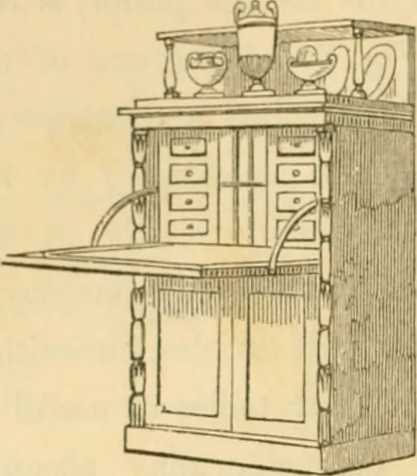An illustration from The architecture of country houses : including designs for cottages, farm houses, and villas, with remarks on interiors, furniture, and the best modes of warming and ventilating, 1851, leaf 505