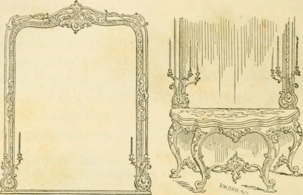 An illustration from The architecture of country houses : including designs for cottages, farm houses, and villas, with remarks on interiors, furniture, and the best modes of warming and ventilating, 1851, leaf 517