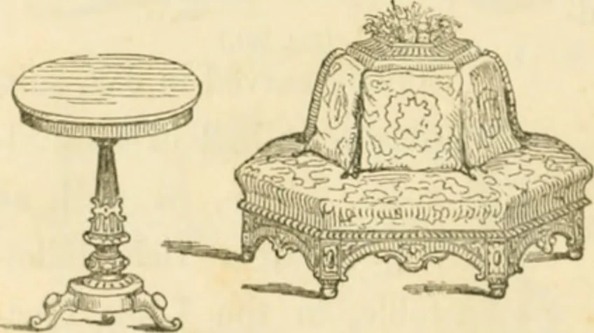 An illustration from The architecture of country houses : including designs for cottages, farm houses, and villas, with remarks on interiors, furniture, and the best modes of warming and ventilating, 1851, leaf 519