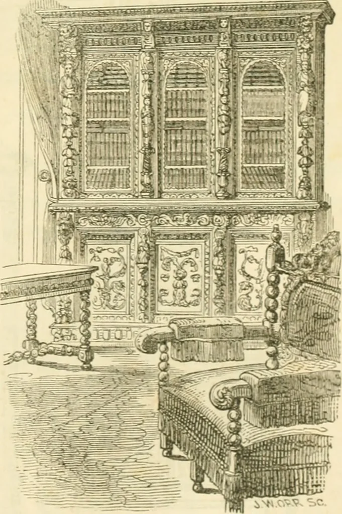 An illustration from The architecture of country houses : including designs for cottages, farm houses, and villas, with remarks on interiors, furniture, and the best modes of warming and ventilating, 1851, leaf 538
