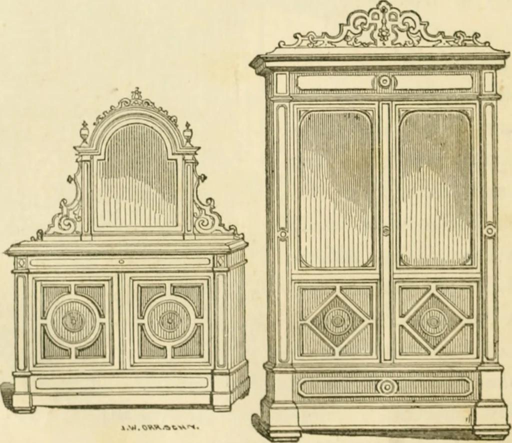 An illustration from The architecture of country houses : including designs for cottages, farm houses, and villas, with remarks on interiors, furniture, and the best modes of warming and ventilating, 1851, leaf 539