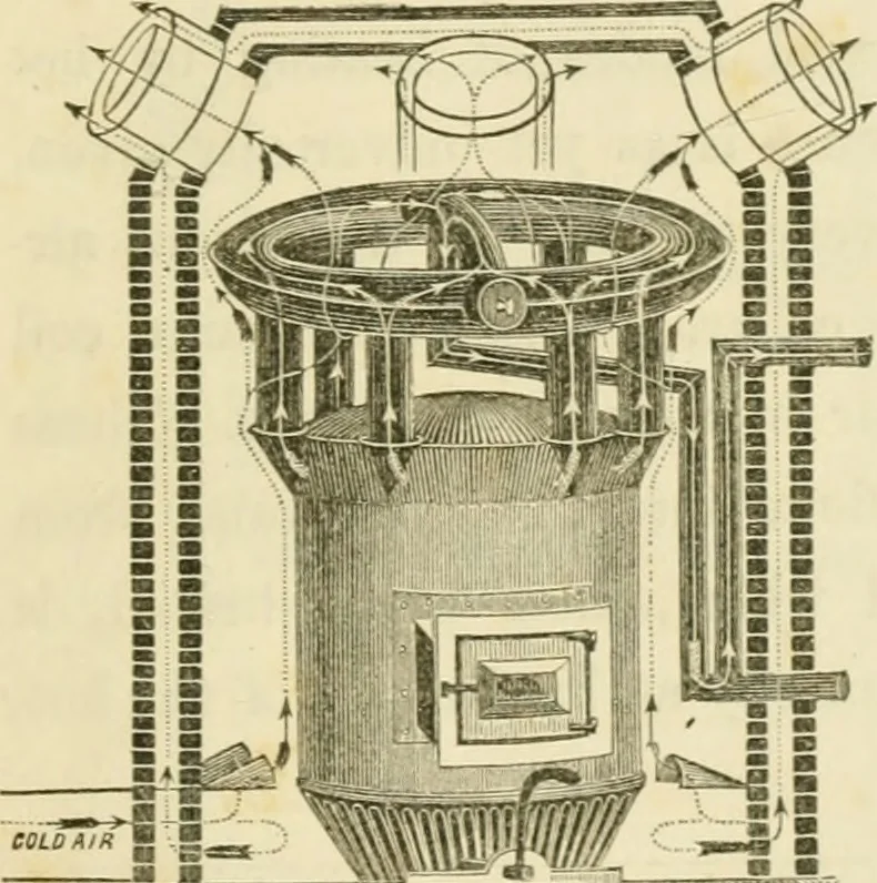 An illustration from The architecture of country houses : including designs for cottages, farm houses, and villas, with remarks on interiors, furniture, and the best modes of warming and ventilating, 1851, leaf 558