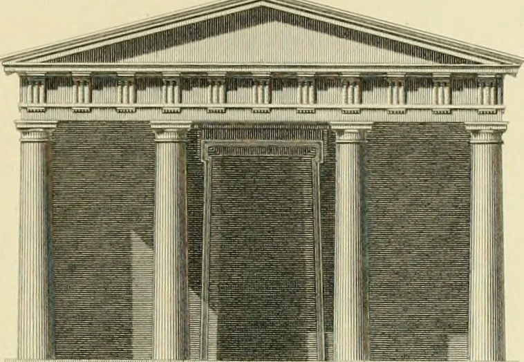 An illustration from The architecture of Marcus Vitruvius Pollio : in ten books, 1826, leaf 404