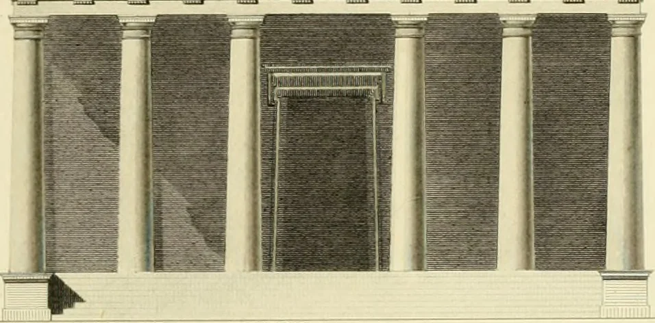 An illustration from The architecture of Marcus Vitruvius Pollio : in ten books, 1826, leaf 408