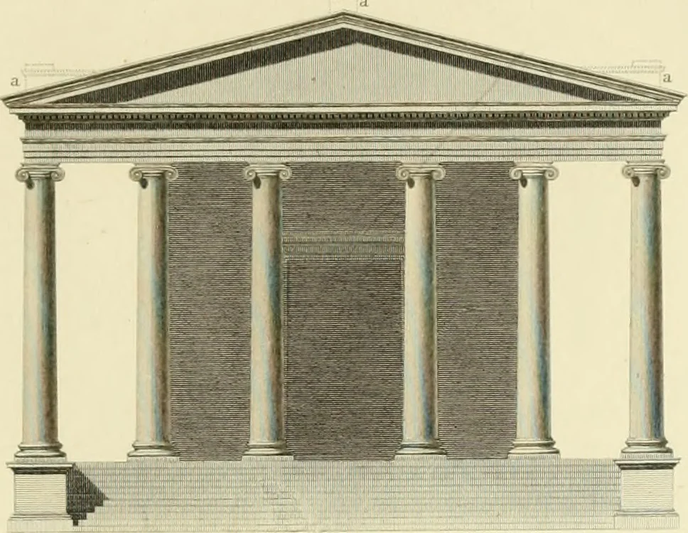 An illustration from The architecture of Marcus Vitruvius Pollio : in ten books, 1826, leaf 412