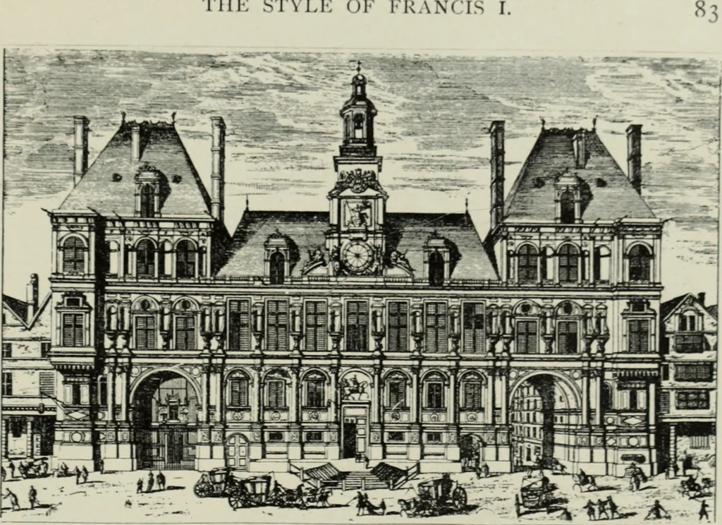 An illustration from The architecture of the Renaissance in France; a history of the evolution of the arts of building, decoration and garden design under classical influence from 1495 to 1830, 1911, leaf 118