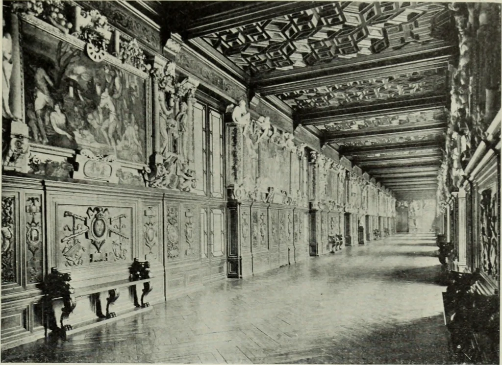 An illustration from The architecture of the Renaissance in France; a history of the evolution of the arts of building, decoration and garden design under classical influence from 1495 to 1830, 1911, leaf 154