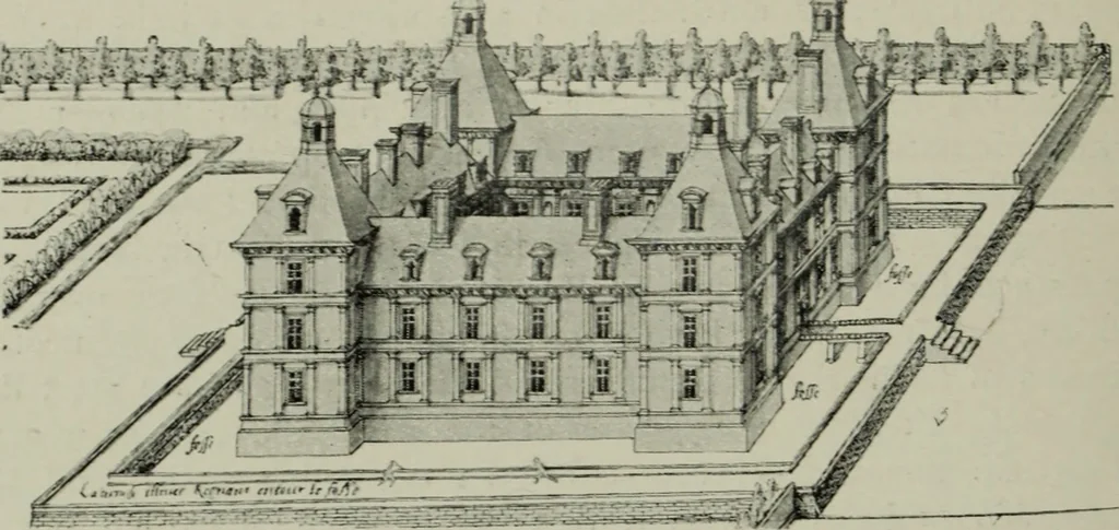 An illustration from The architecture of the Renaissance in France; a history of the evolution of the arts of building, decoration and garden design under classical influence from 1495 to 1830, 1911, leaf 157