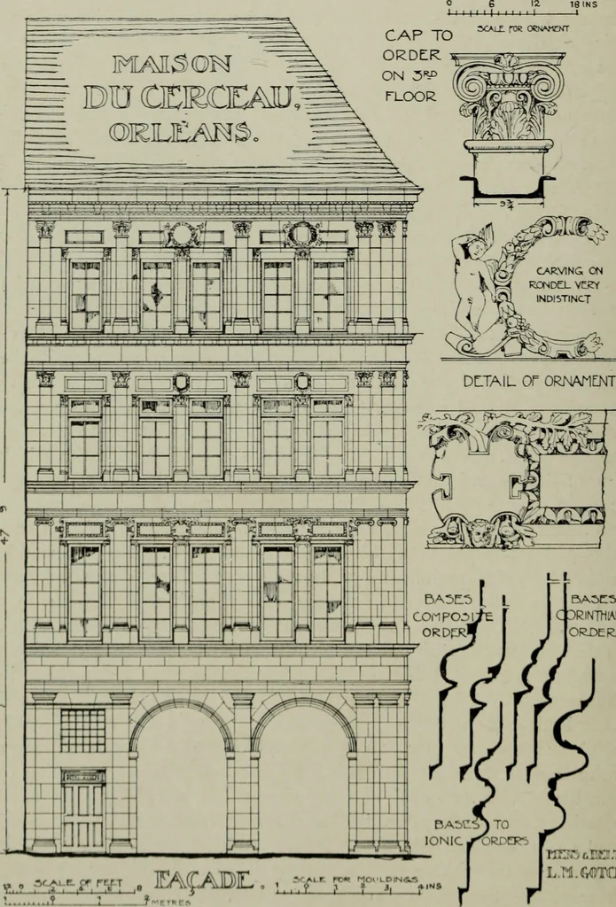An illustration from The architecture of the Renaissance in France; a history of the evolution of the arts of building, decoration and garden design under classical influence from 1495 to 1830, 1911, leaf 167