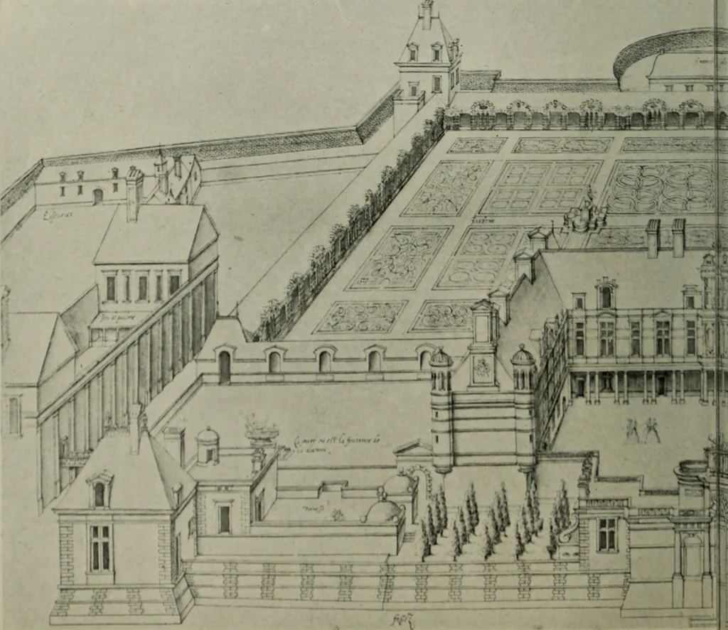 An illustration from The architecture of the Renaissance in France; a history of the evolution of the arts of building, decoration and garden design under classical influence from 1495 to 1830, 1911, leaf 183