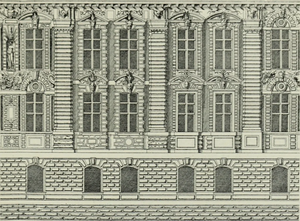 An illustration from The architecture of the Renaissance in France; a history of the evolution of the arts of building, decoration and garden design under classical influence from 1495 to 1830, 1911, leaf 214