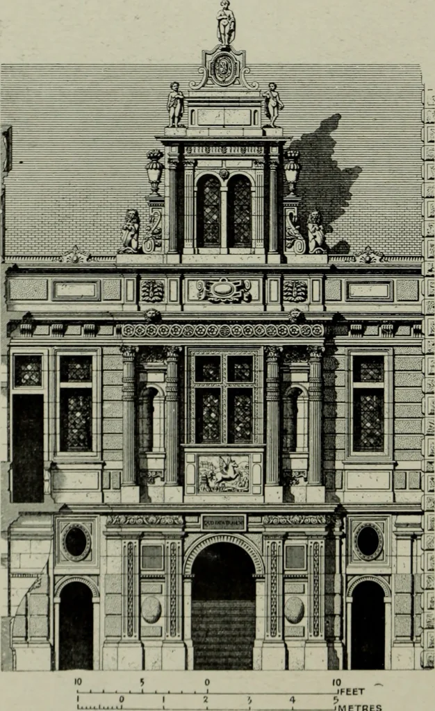 An illustration from The architecture of the Renaissance in France; a history of the evolution of the arts of building, decoration and garden design under classical influence from 1495 to 1830, 1911, leaf 215