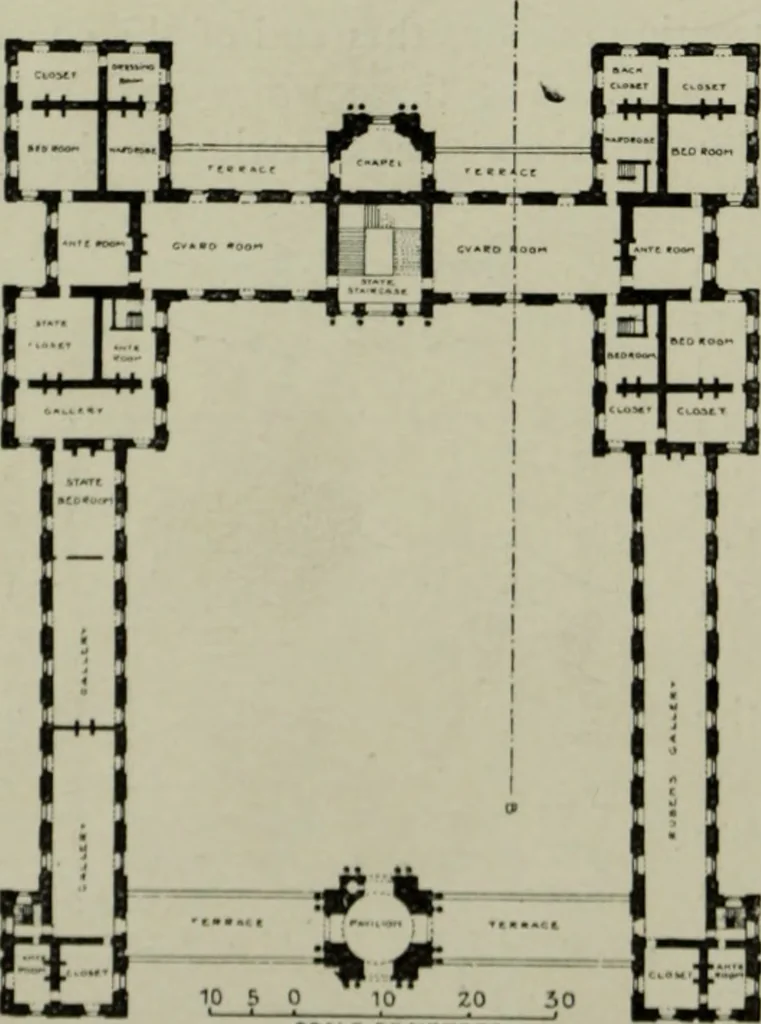 An illustration from The architecture of the Renaissance in France; a history of the evolution of the arts of building, decoration and garden design under classical influence from 1495 to 1830, 1911, leaf 279