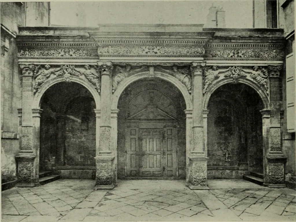 An illustration from The architecture of the Renaissance in France; a history of the evolution of the arts of building, decoration and garden design under classical influence from 1495 to 1830, 1911, leaf 287