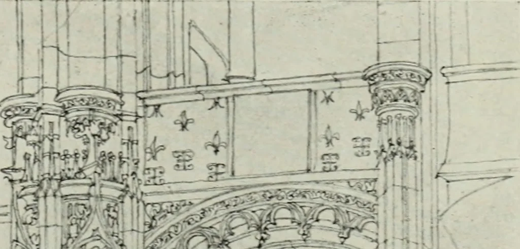 An illustration from The architecture of the Renaissance in France; a history of the evolution of the arts of building, decoration and garden design under classical influence from 1495 to 1830, 1911, leaf 54