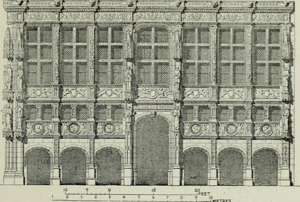 An illustration from The architecture of the Renaissance in France; a history of the evolution of the arts of building, decoration and garden design under classical influence from 1495 to 1830, 1911, leaf 62