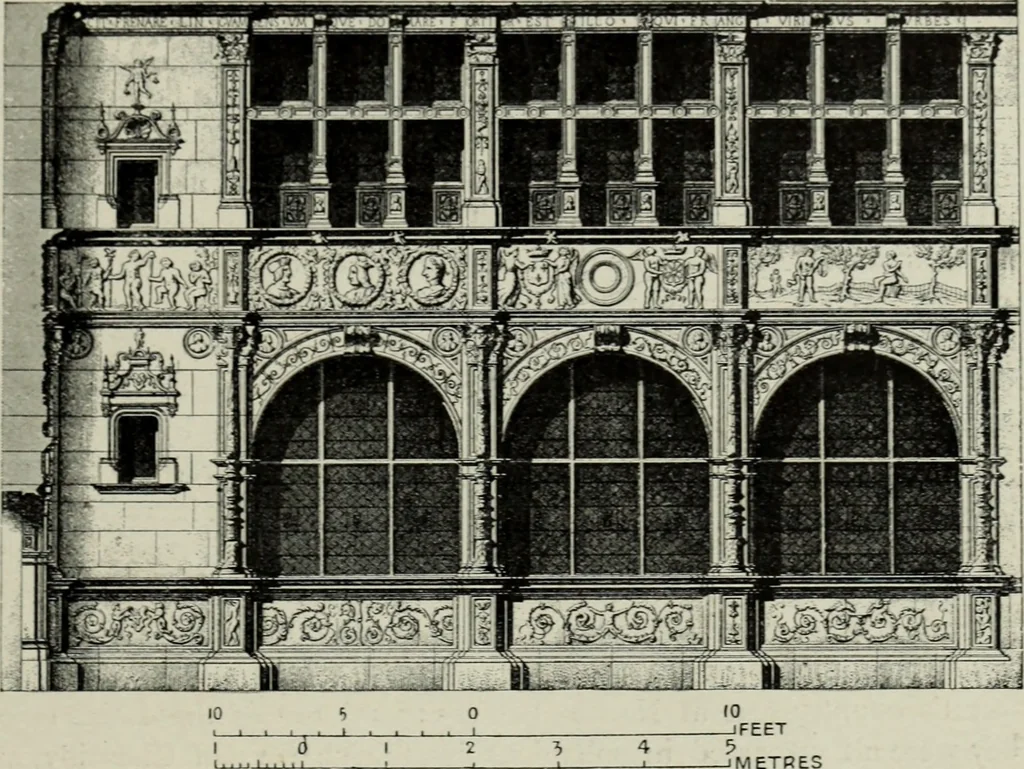 An illustration from The architecture of the Renaissance in France; a history of the evolution of the arts of building, decoration and garden design under classical influence from 1495 to 1830, 1911, leaf 98
