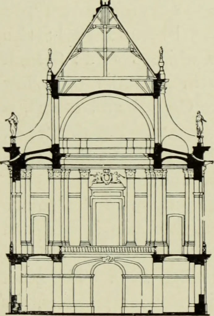 An illustration from The architecture of the Renaissance in France; a history of the evolution of the arts of building, decoration and garden design under classical influence from 1495 to 1830, 1911, leaf 104