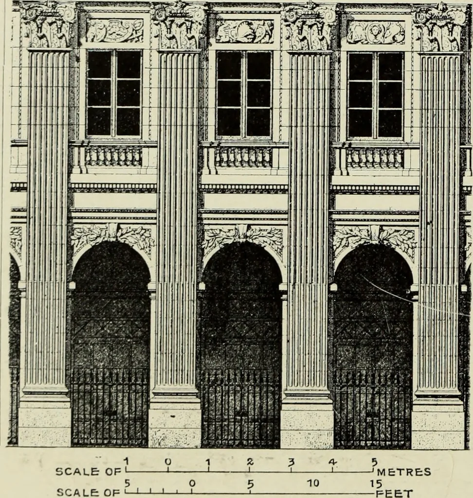 An illustration from The architecture of the Renaissance in France; a history of the evolution of the arts of building, decoration and garden design under classical influence from 1495 to 1830, 1911, leaf 185