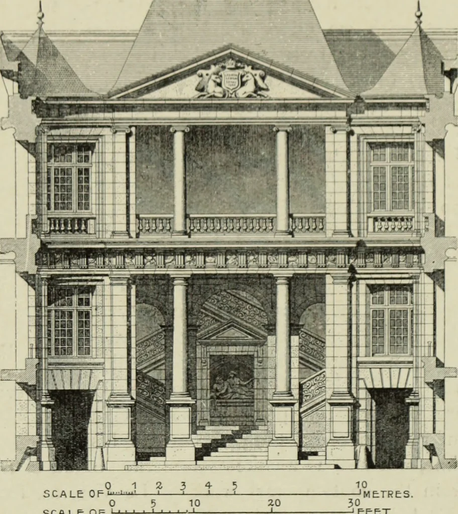 An illustration from The architecture of the Renaissance in France; a history of the evolution of the arts of building, decoration and garden design under classical influence from 1495 to 1830, 1911, leaf 32