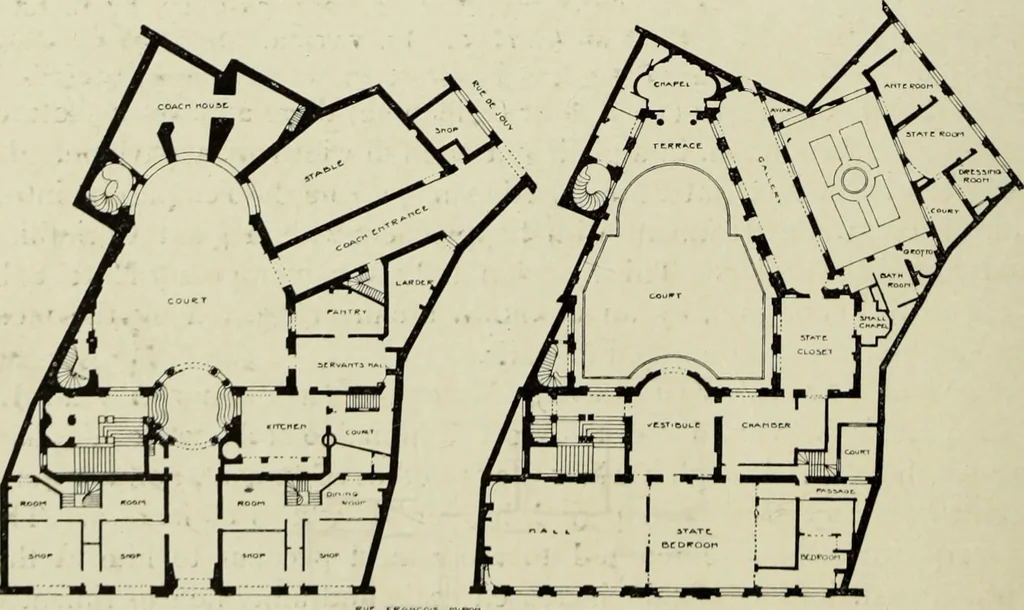 An illustration from The architecture of the Renaissance in France; a history of the evolution of the arts of building, decoration and garden design under classical influence from 1495 to 1830, 1911, leaf 33