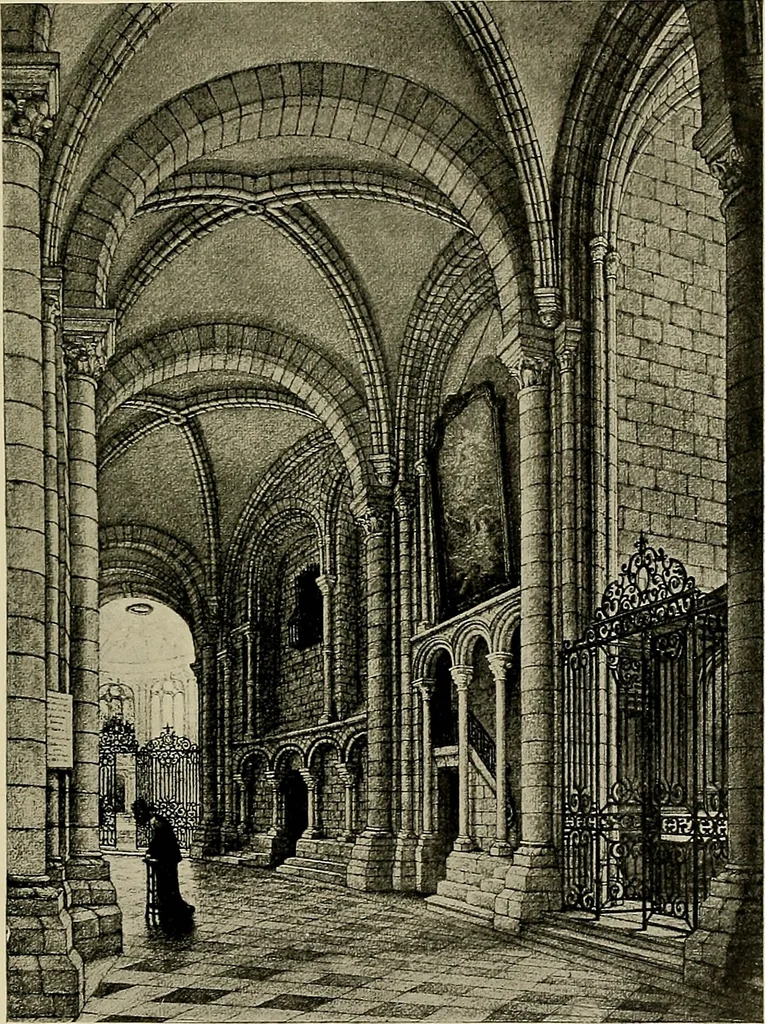 An illustration from Medieval architecture, its origins and development, with lists of monuments and bibliographies, 1909, leaf 108