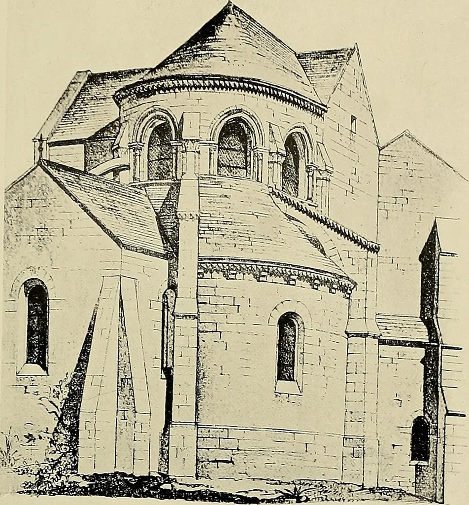 An illustration from Medieval architecture, its origins and development, with lists of monuments and bibliographies, 1909, leaf 154