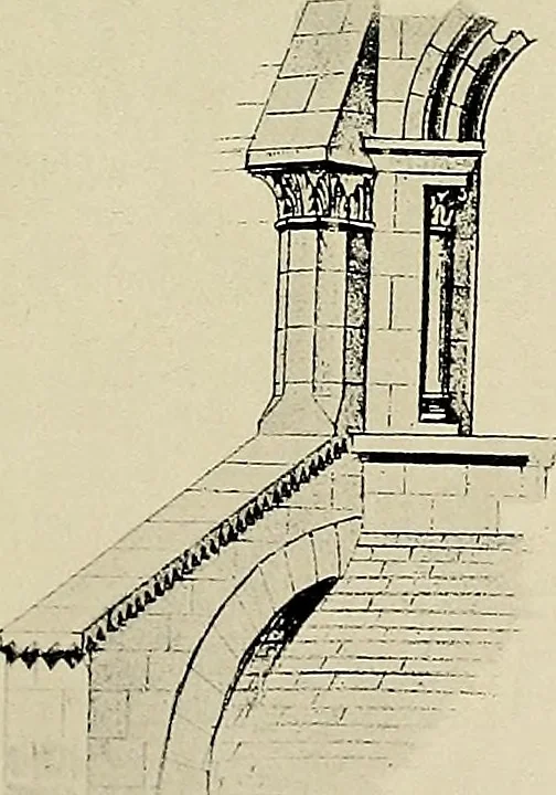 An illustration from Medieval architecture, its origins and development, with lists of monuments and bibliographies, 1909, leaf 154