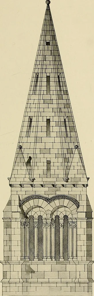 An illustration from Medieval architecture, its origins and development, with lists of monuments and bibliographies, 1909, leaf 166