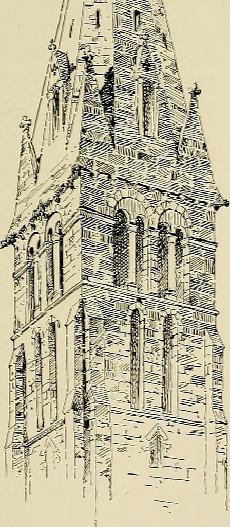 An illustration from Medieval architecture, its origins and development, with lists of monuments and bibliographies, 1909, leaf 170