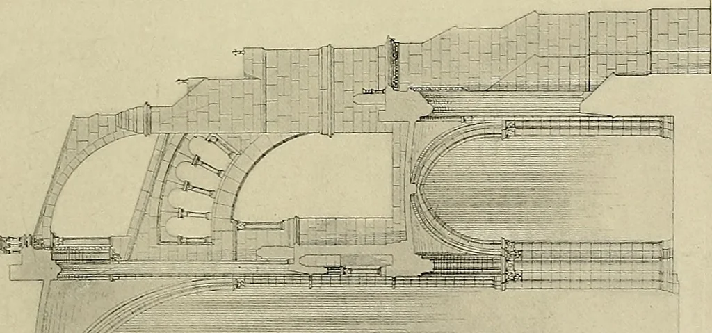 An illustration from Medieval architecture, its origins and development, with lists of monuments and bibliographies, 1909, leaf 372