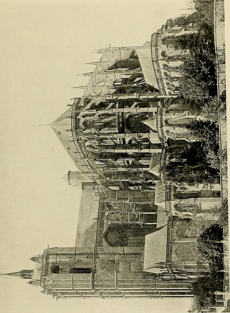 An illustration from Medieval architecture, its origins and development, with lists of monuments and bibliographies, 1909, leaf 384